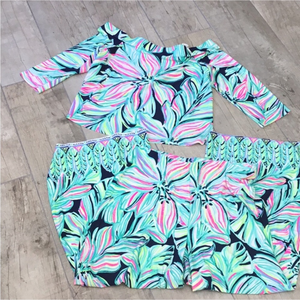 Colorful Leaf Print Top and pant Set by Lilly Pulitzer